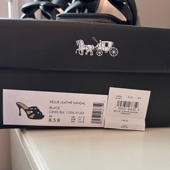 Coach Kellie Black leather Sandal sz 8.5 - Picture 7 of 7